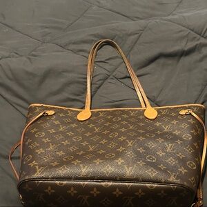 Louis Vuitton Monogram Canvas Shoulder Bag in Brown and Tan
